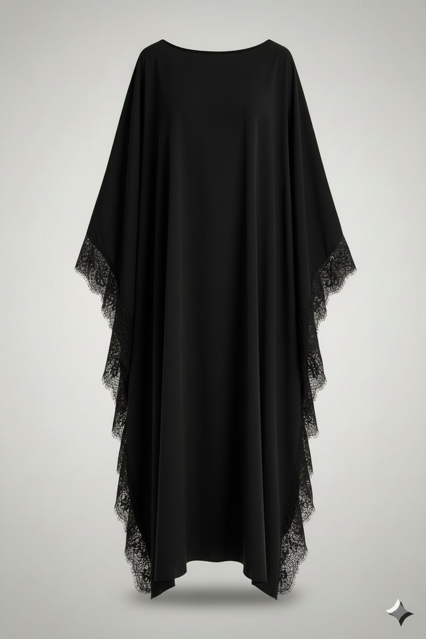 Léora Lace Kaftan- Noir