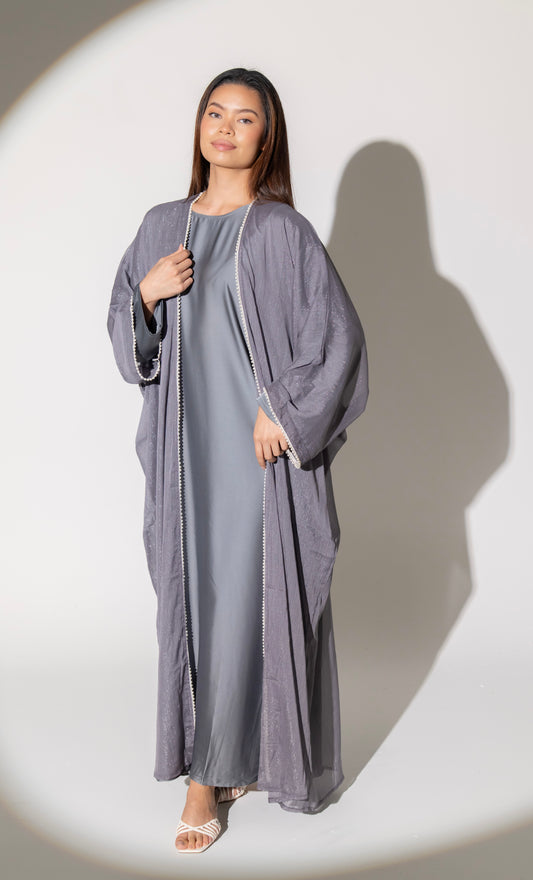 Layali pearl abaya - Amethyst